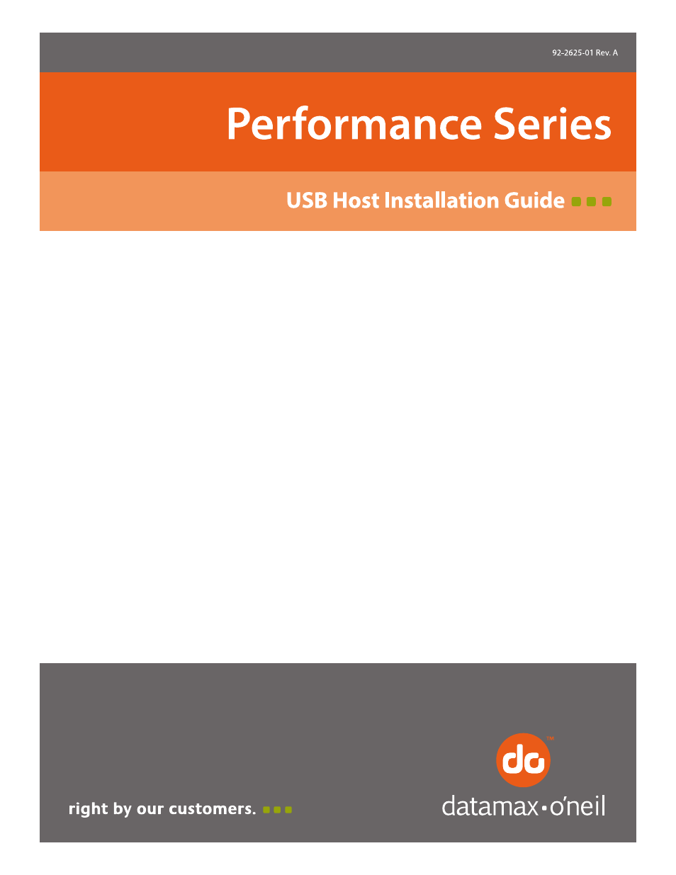 Datamax-O'Neil Performance series USB Host User Manual | 12 pages