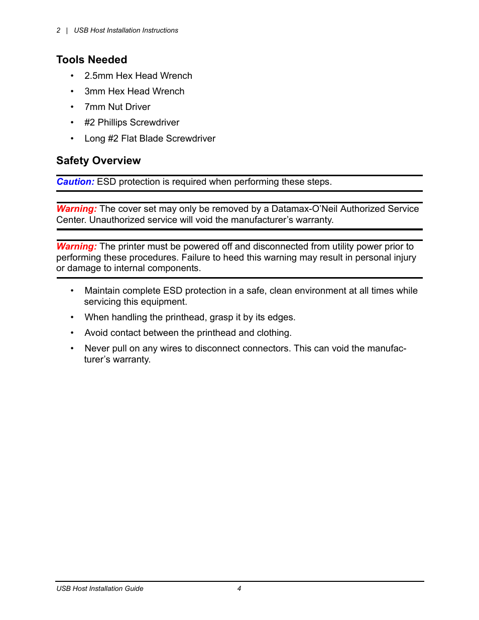 Datamax-O'Neil Performance series USB Host User Manual | Page 5 / 12