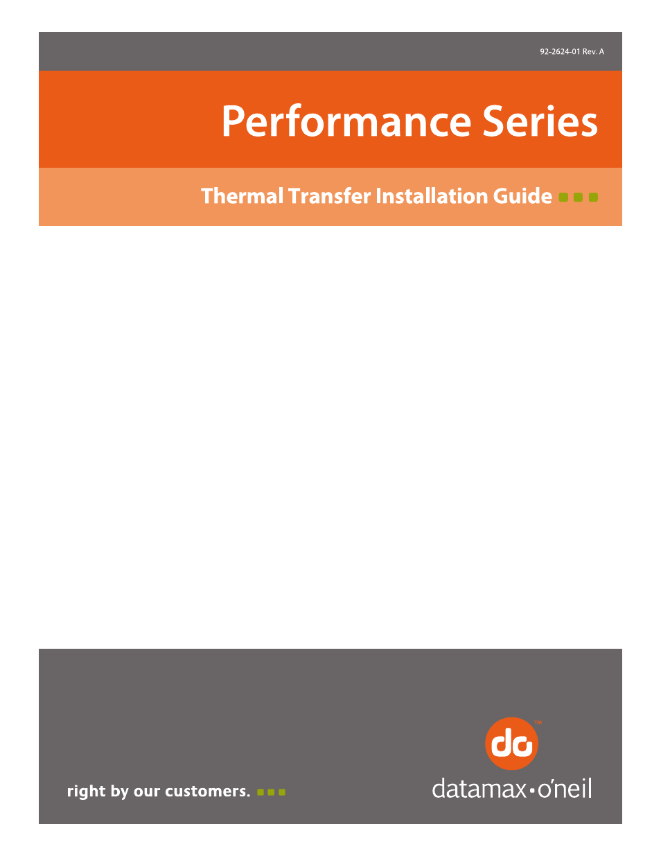 Datamax-O'Neil Performance series Thermal Transfer User Manual | 13 pages