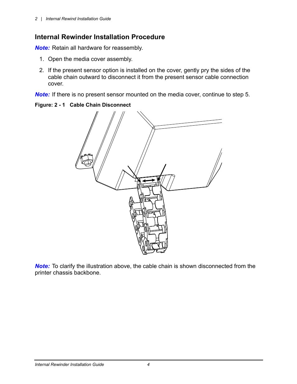 Internal rewinder installation procedure | Datamax-O'Neil Performance series Internal Rewinder User Manual | Page 6 / 18