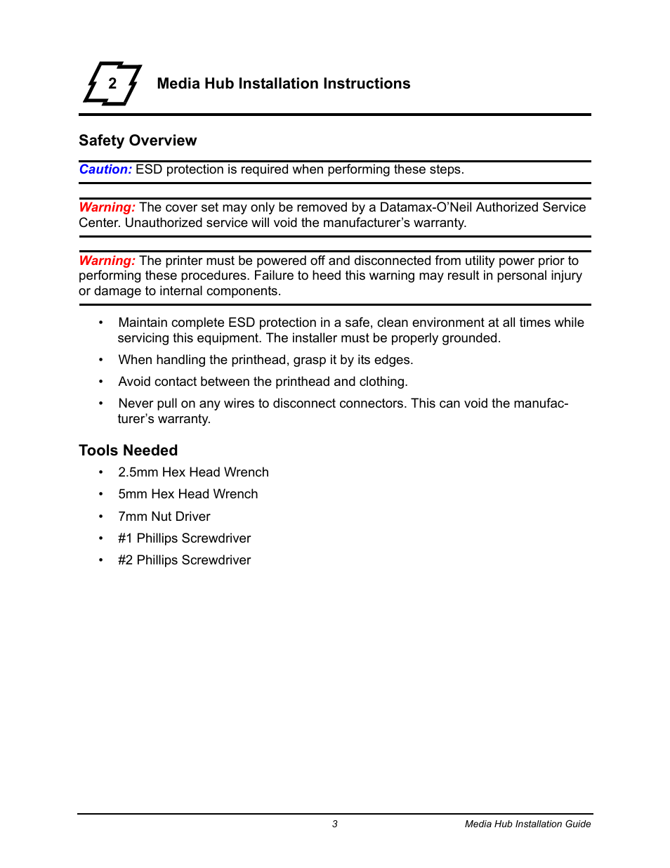 Datamax-O'Neil Performance series Media Hub User Manual | Page 4 / 22
