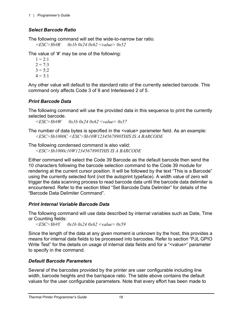 Datamax-O'Neil Workstation series Programmer’s Guide User Manual | Page 24 / 59