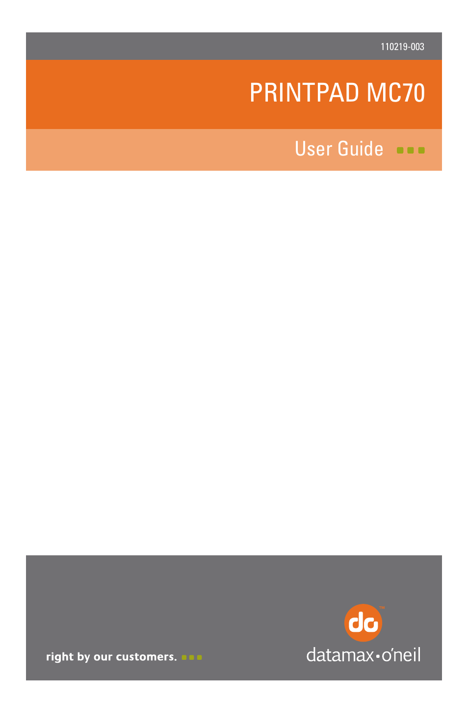 Datamax-O'Neil PrintPAD MC70 User Guide User Manual | 26 pages