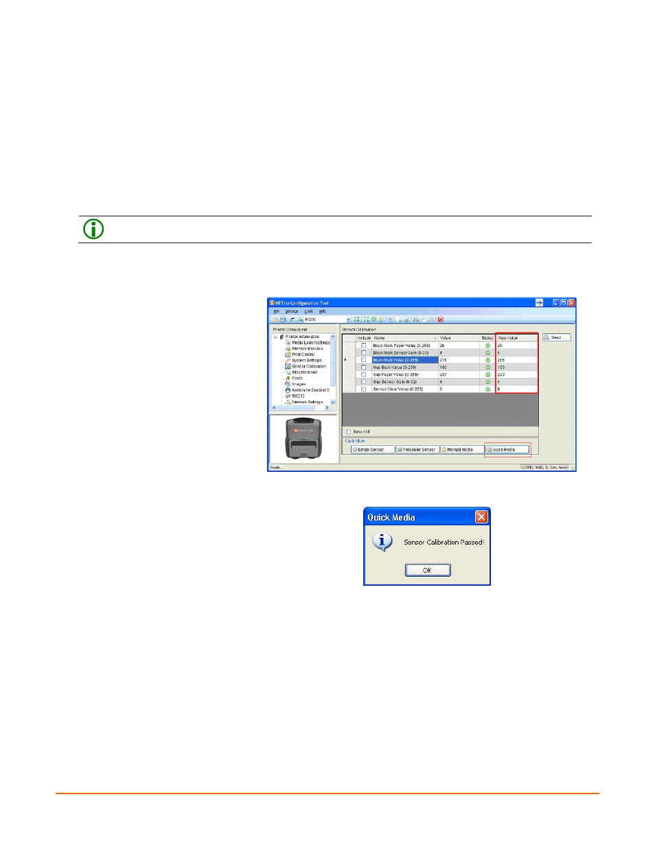 Quick media calibration | Datamax-O'Neil RL3_4 User Guide User Manual | Page 28 / 70