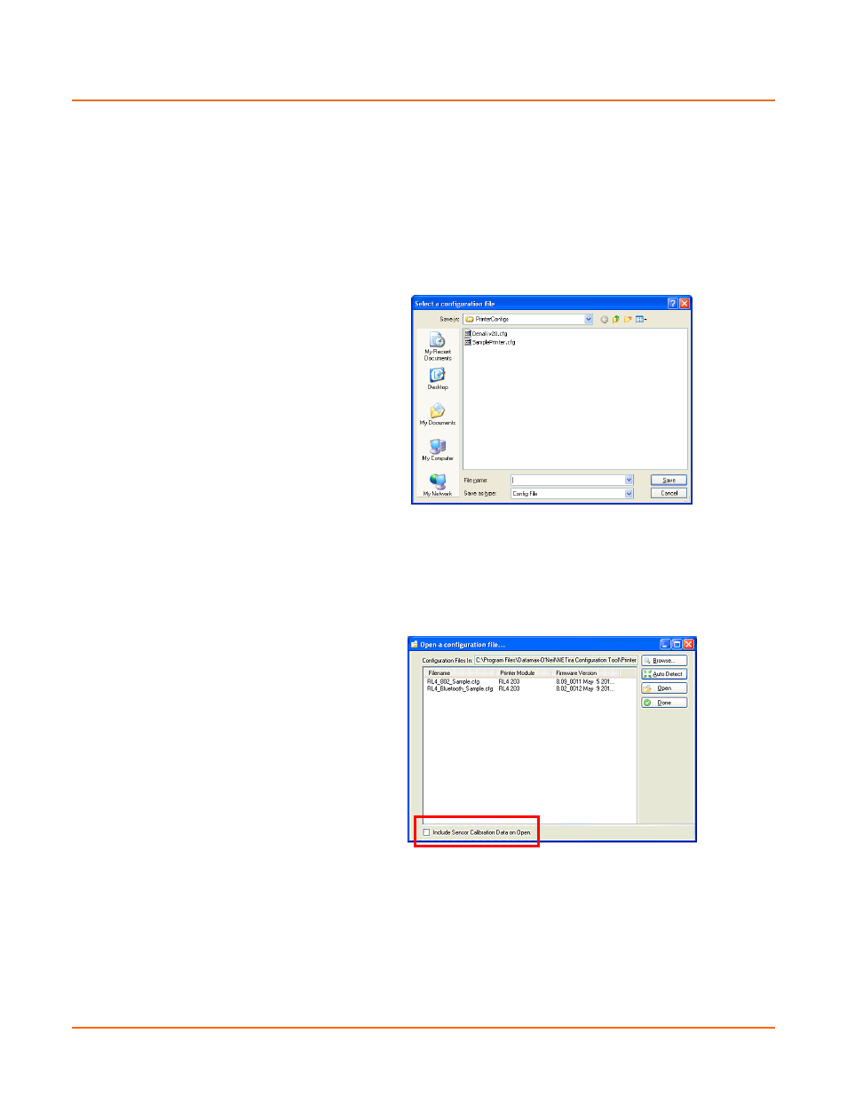 Saving & loading configuration files | Datamax-O'Neil RL3_4 User Guide User Manual | Page 36 / 70
