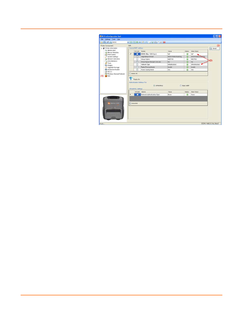 Infrastructure/ad-hoc setting | Datamax-O'Neil RL3_4 User Guide User Manual | Page 51 / 70
