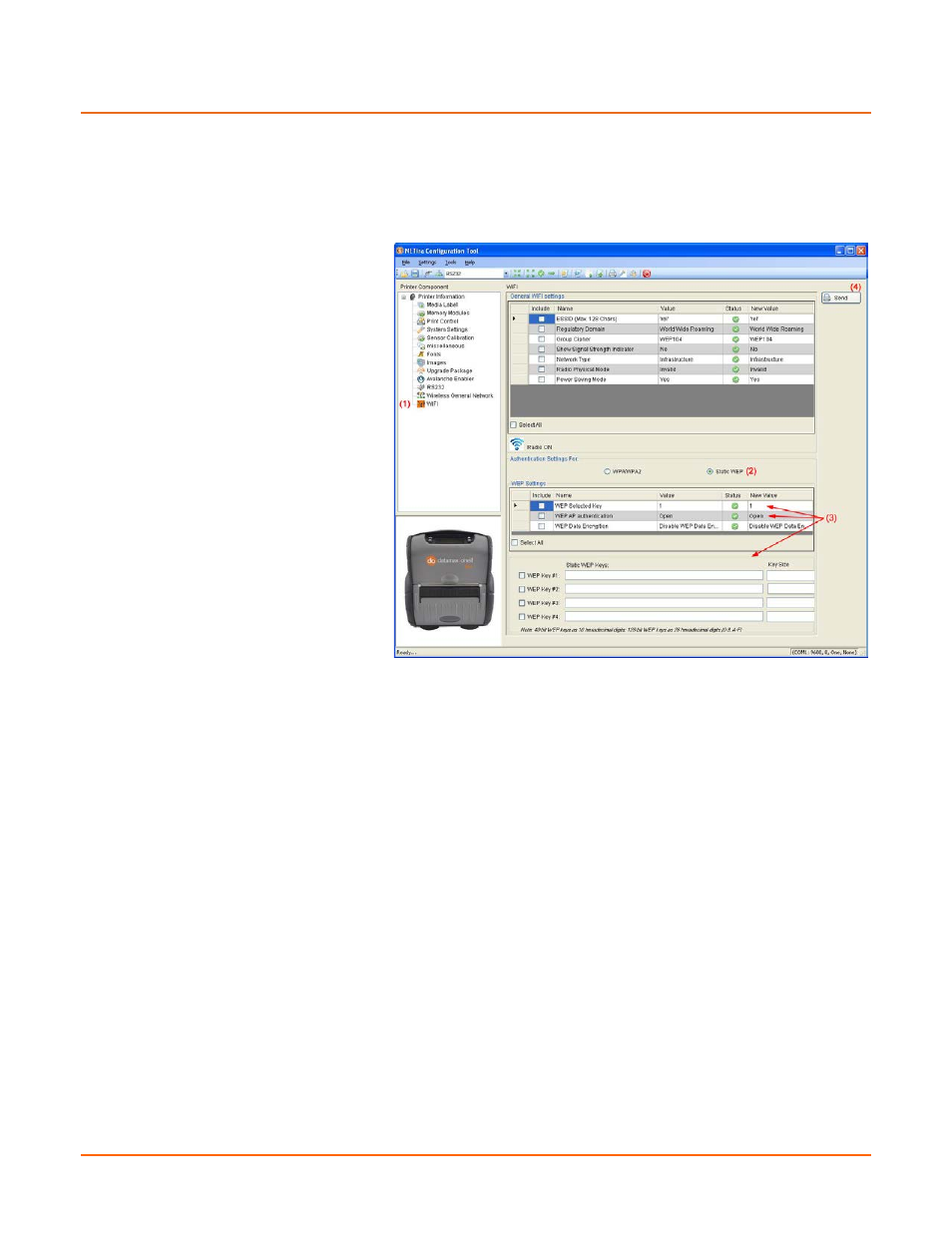 Wireless lan security settings, B.4.1, Wep 64 & 128 bit | Datamax-O'Neil RL3_4 User Guide User Manual | Page 52 / 70