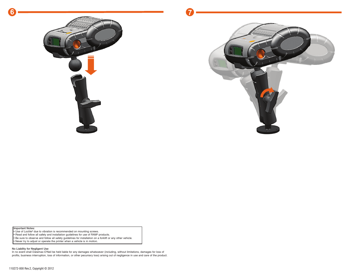 Datamax-O'Neil RL3_4 Printer Mounting System User Manual | Page 2 / 2