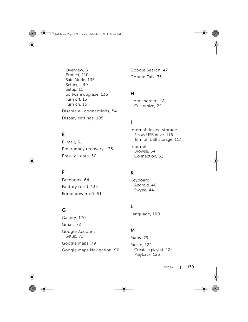 Dell STREAK 7 User Manual | Page 139 / 141