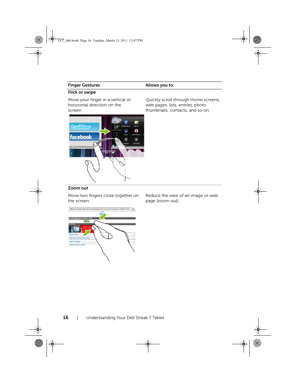 Dell STREAK 7 User Manual | Page 16 / 141