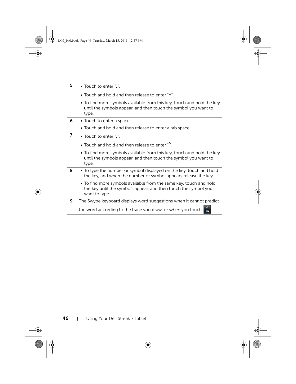 Dell STREAK 7 User Manual | Page 46 / 141