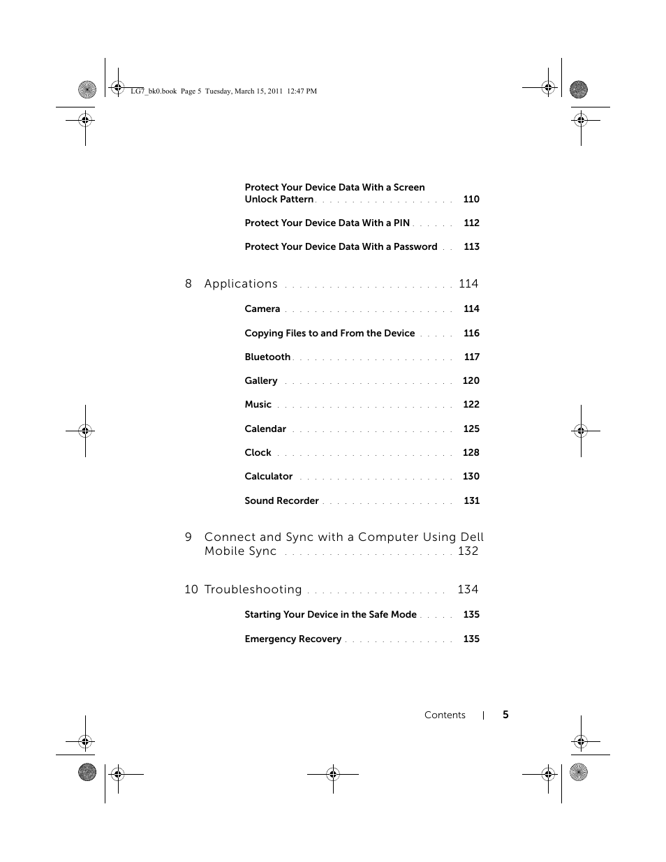 8applications | Dell STREAK 7 User Manual | Page 5 / 141