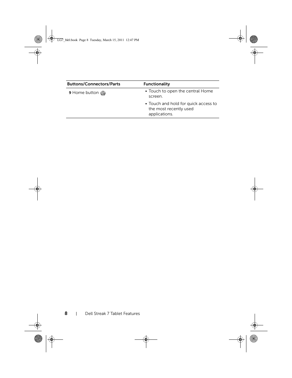 Dell STREAK 7 User Manual | Page 8 / 141