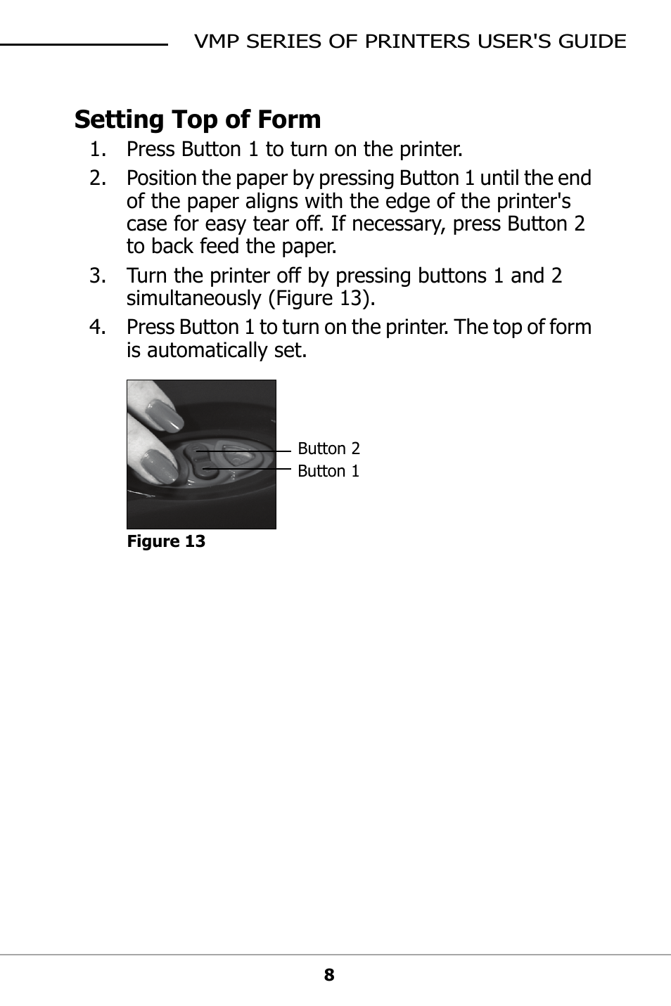 Setting top of form, Rmation, see, Setting | Datamax-O'Neil VMP SERIES User Guide User Manual | Page 11 / 20