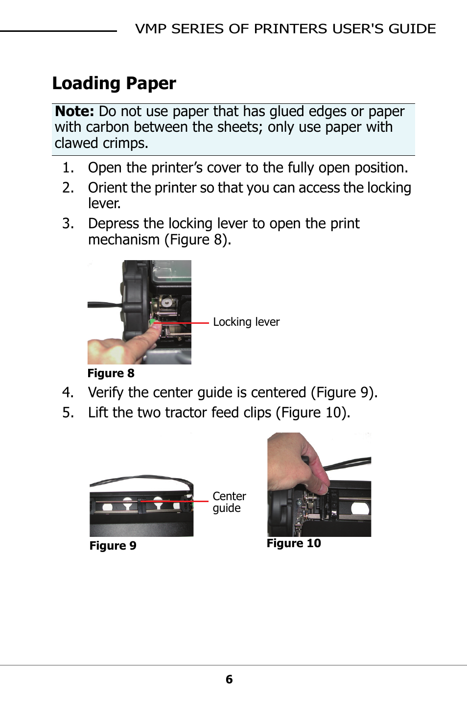 Loading paper | Datamax-O'Neil VMP SERIES User Guide User Manual | Page 9 / 20