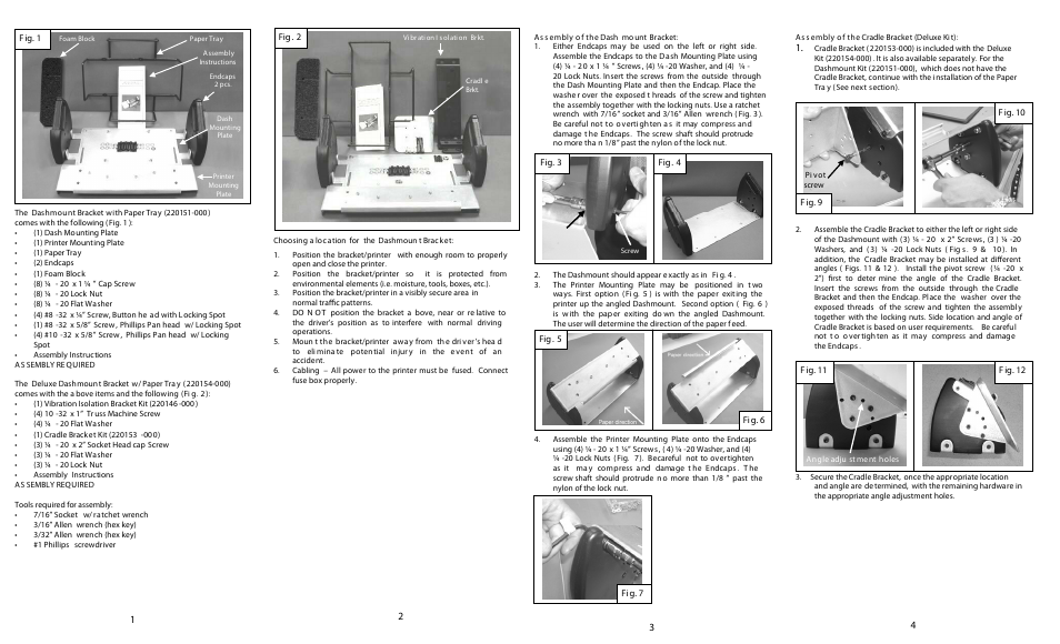 Datamax-O'Neil VMP-1000_2000 Dashmount Bracket User Manual | 2 pages
