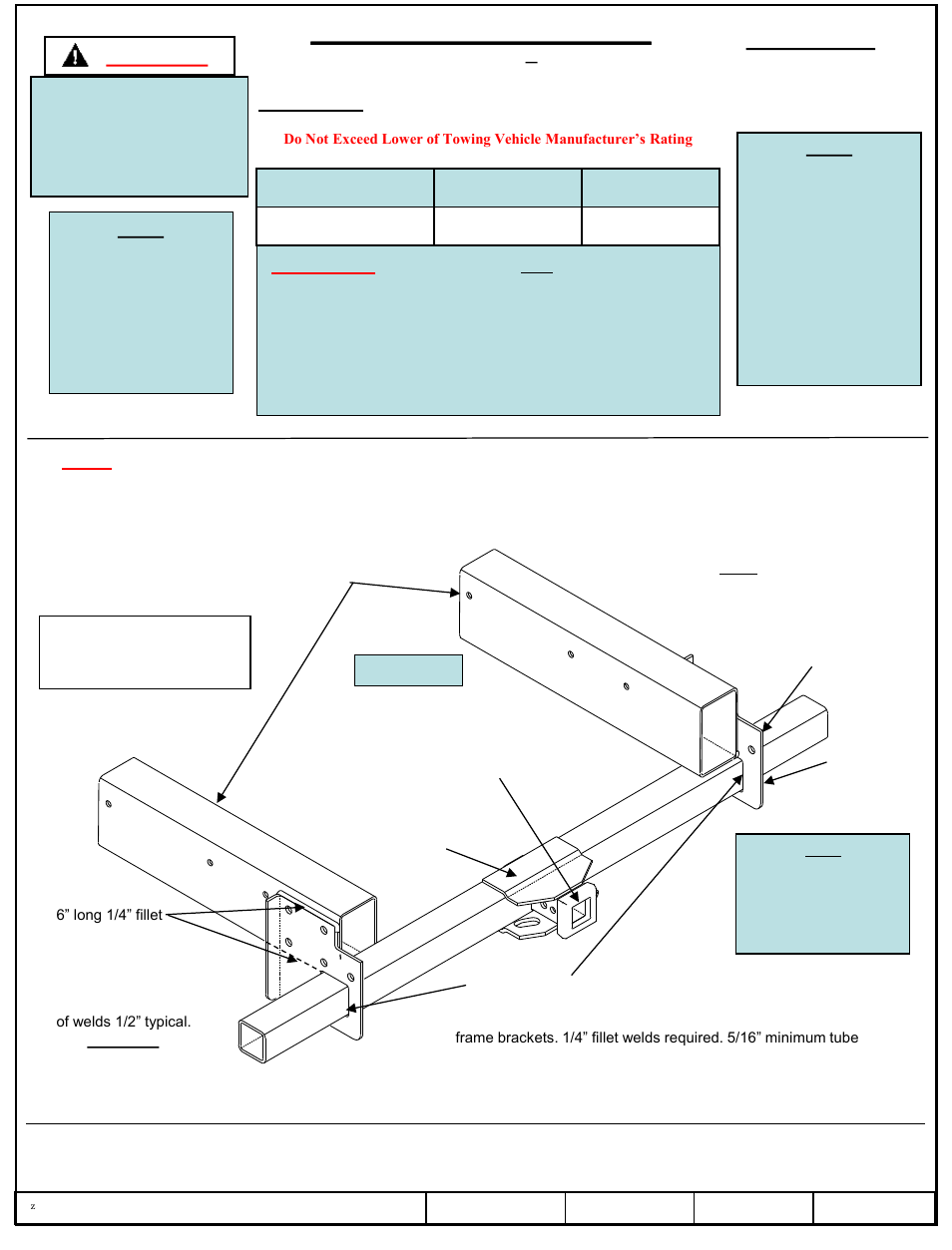 Draw-Tite 41991 SERVICE BODY RECEIVER User Manual | 6 pages