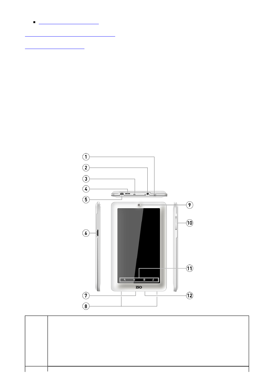 Introduction, Getting started, Your device at a glance | CREATIVE ZiiO 7" User Manual | Page 2 / 15