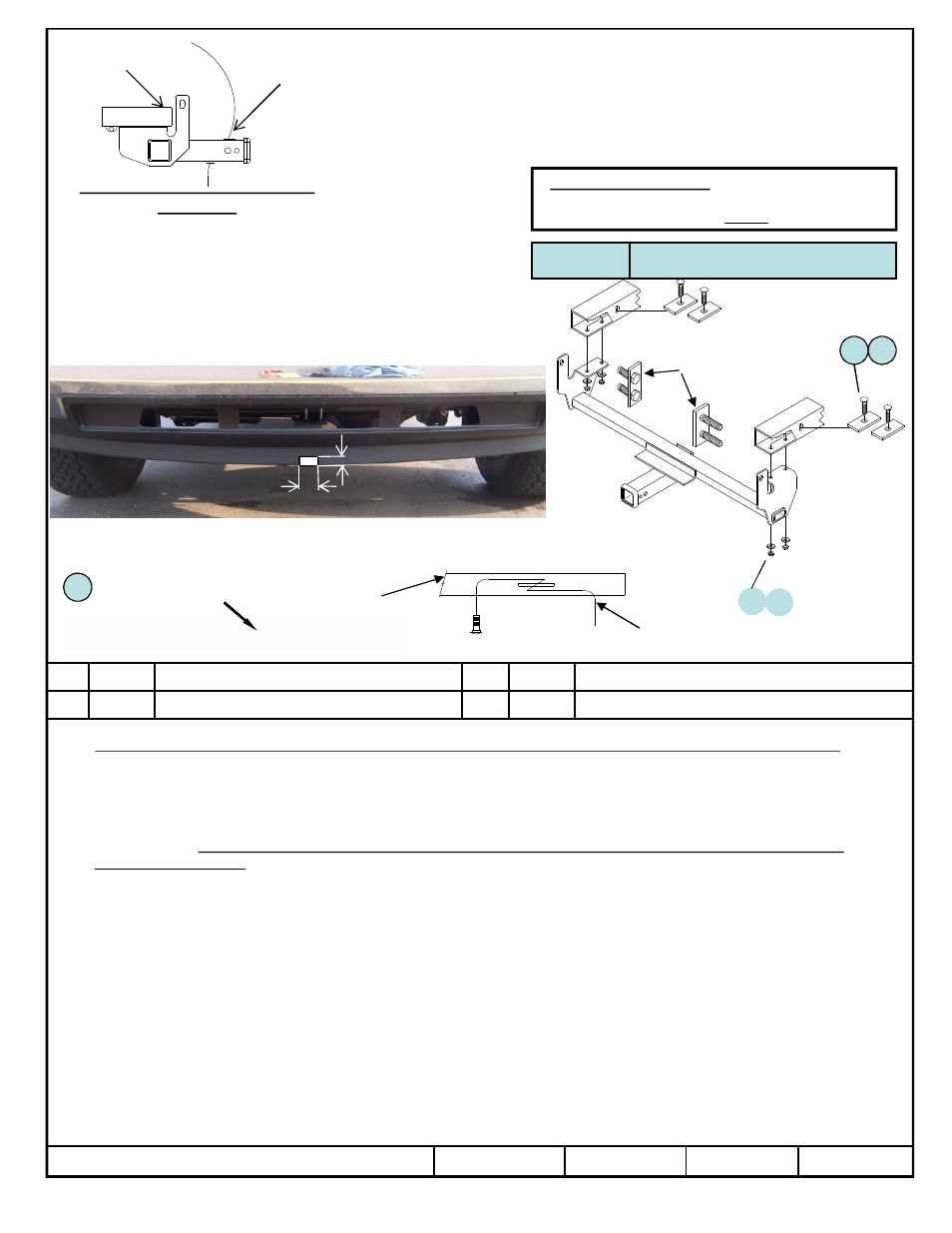 Dodge 3500, Numéros de pièce | Draw-Tite 65060 FRONT MOUNT RECEIVER User Manual | Page 2 / 3