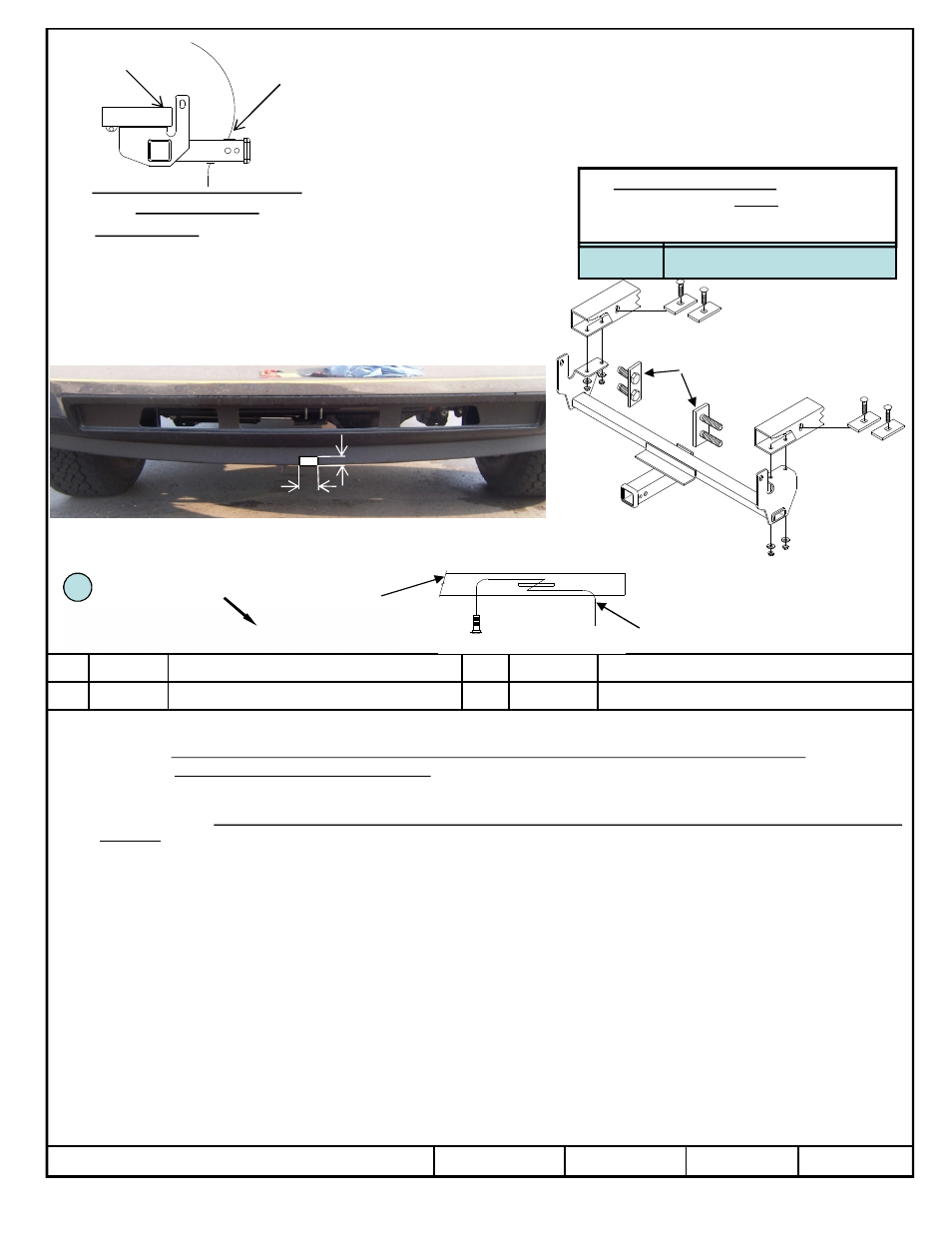 Modelos dodge 3500, Números de partes | Draw-Tite 65060 FRONT MOUNT RECEIVER User Manual | Page 3 / 3