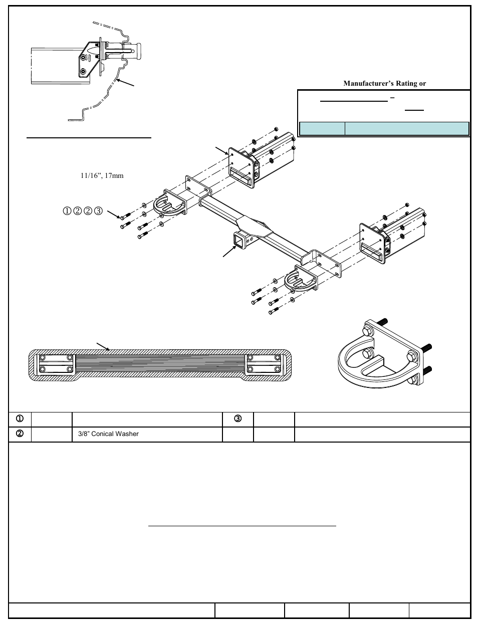 Draw-Tite 65063 FRONT MOUNT RECEIVER User Manual | 3 pages
