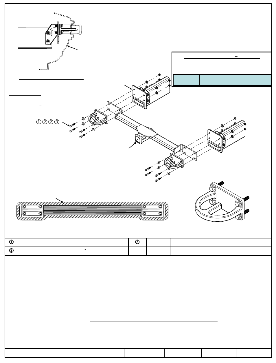 Instrucciones de instalación, Jkkl, Números de partes | Draw-Tite 65063 FRONT MOUNT RECEIVER User Manual | Page 3 / 3