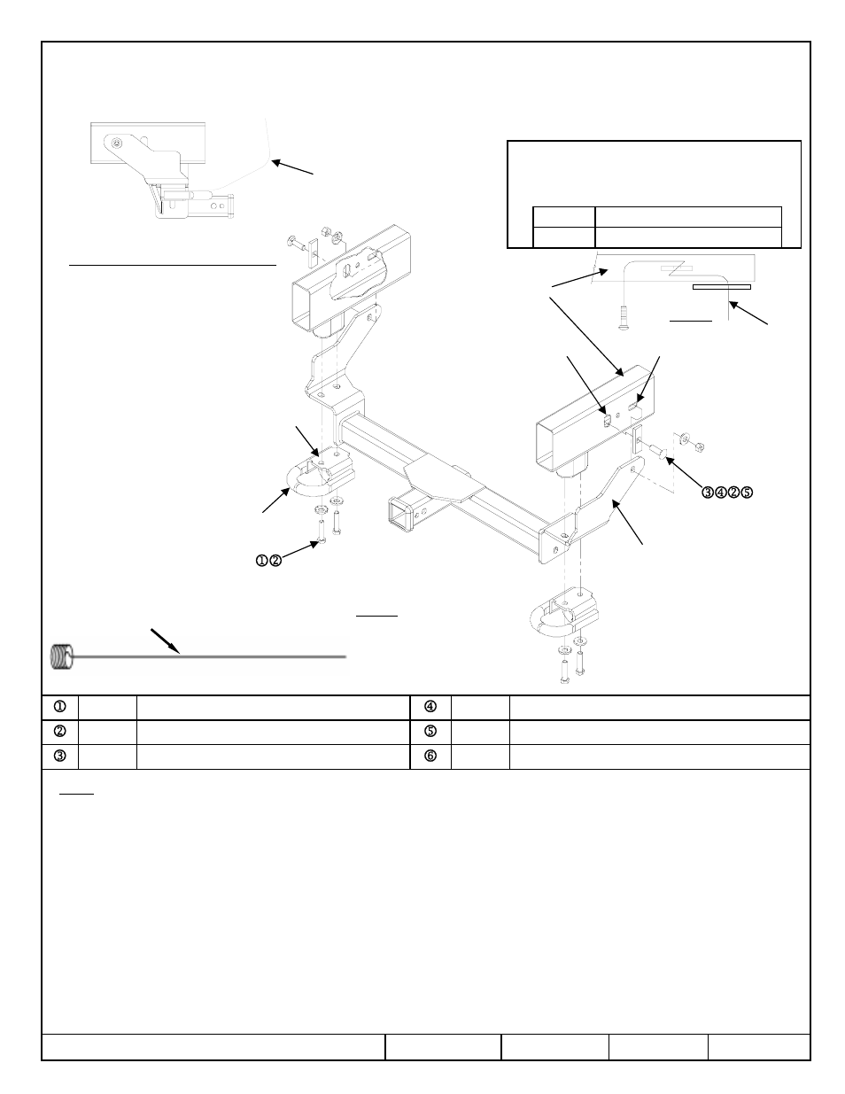 Draw-Tite 65051 FRONT MOUNT RECEIVER User Manual | 3 pages