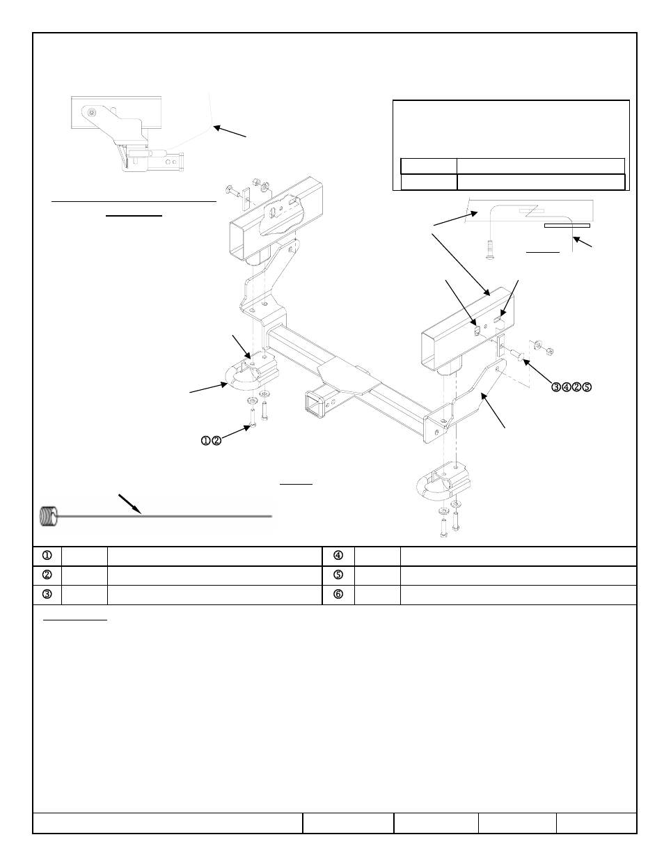 Instructions d’installation, Toyota tundra, Numéro de pièce | Draw-Tite 65051 FRONT MOUNT RECEIVER User Manual | Page 2 / 3