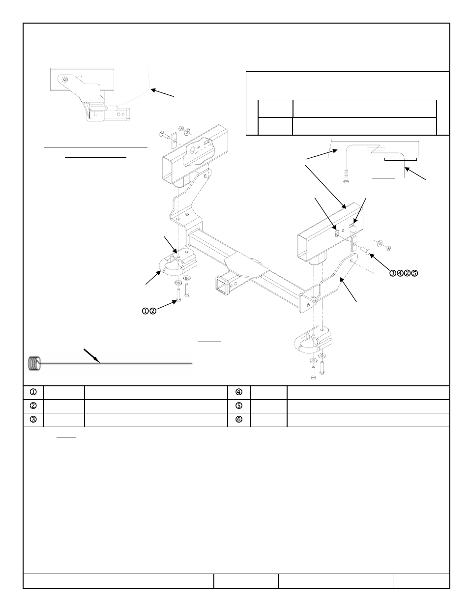 Instrucciones de instalación, Toyota tundra, Números de partes | Draw-Tite 65051 FRONT MOUNT RECEIVER User Manual | Page 3 / 3