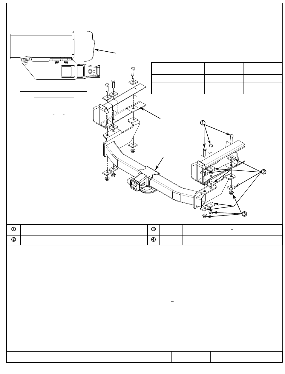 Instrucciones de instalación, Ford econoline van todos los modelos, Jk l | Números de partes | Draw-Tite 41945 ULTRA FRAME RECEIVER User Manual | Page 3 / 3