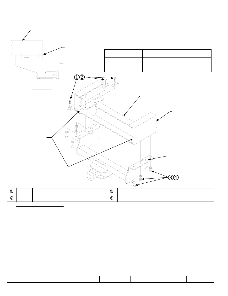 Instructions d’installation, Visserie similaire des deux côtés, Numéro de pièce | Draw-Tite 41936 ULTRA FRAME RECEIVER User Manual | Page 2 / 3