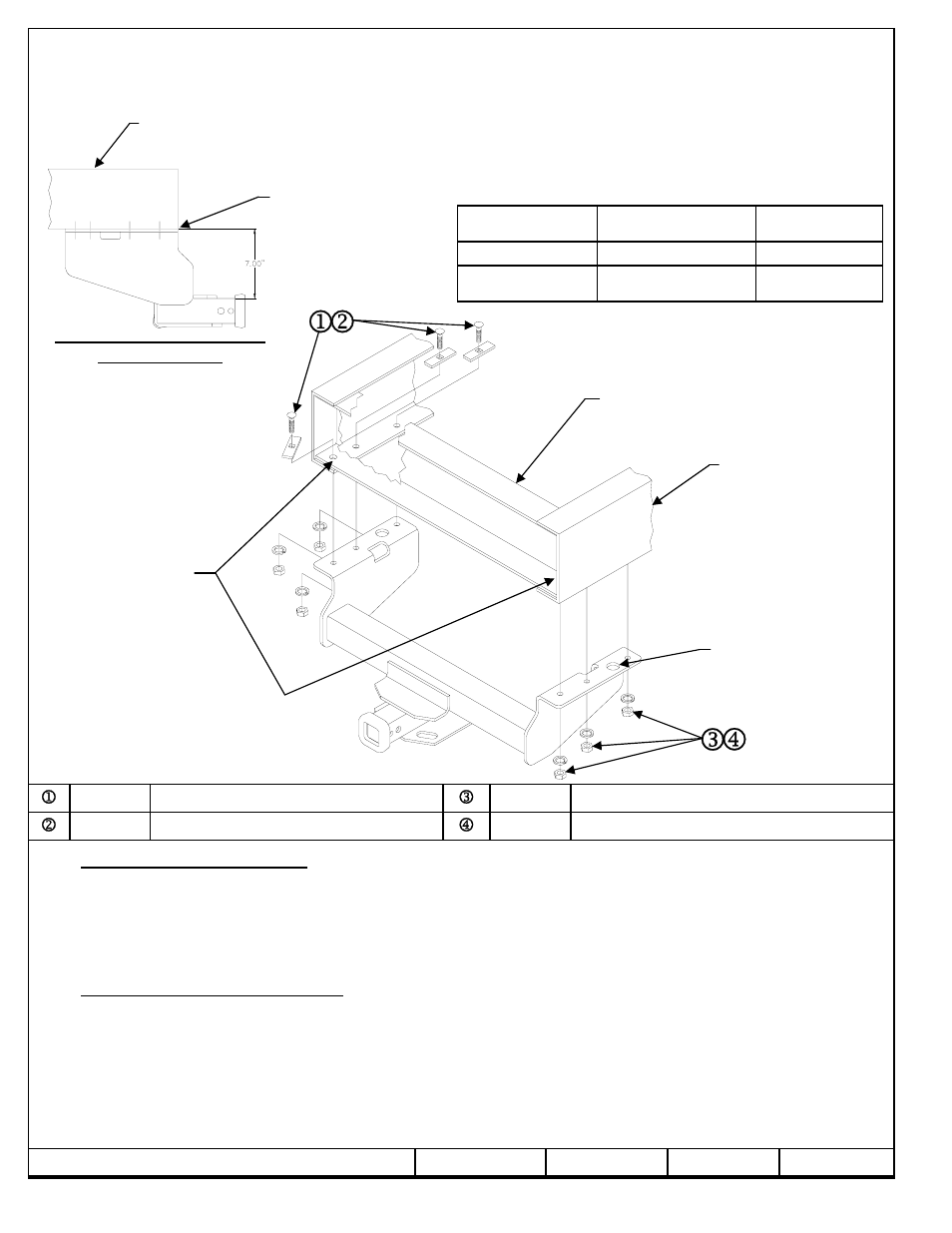 Instrucciones de instalación, Tornillos iguales en ambos lados, Números de partes | Draw-Tite 41936 ULTRA FRAME RECEIVER User Manual | Page 3 / 3