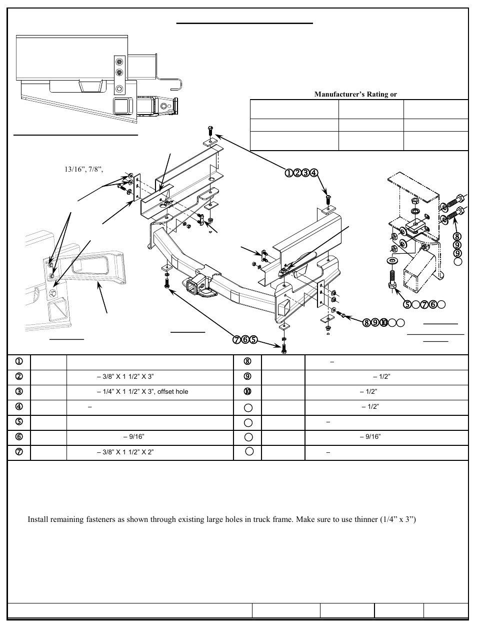 Draw-Tite 41944 ULTRA FRAME RECEIVER User Manual | 3 pages
