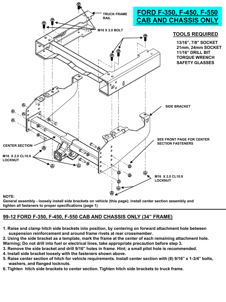 Slide number 4, Tools required | Draw-Tite 41947 ULTRA FRAME RECEIVER User Manual | Page 4 / 22
