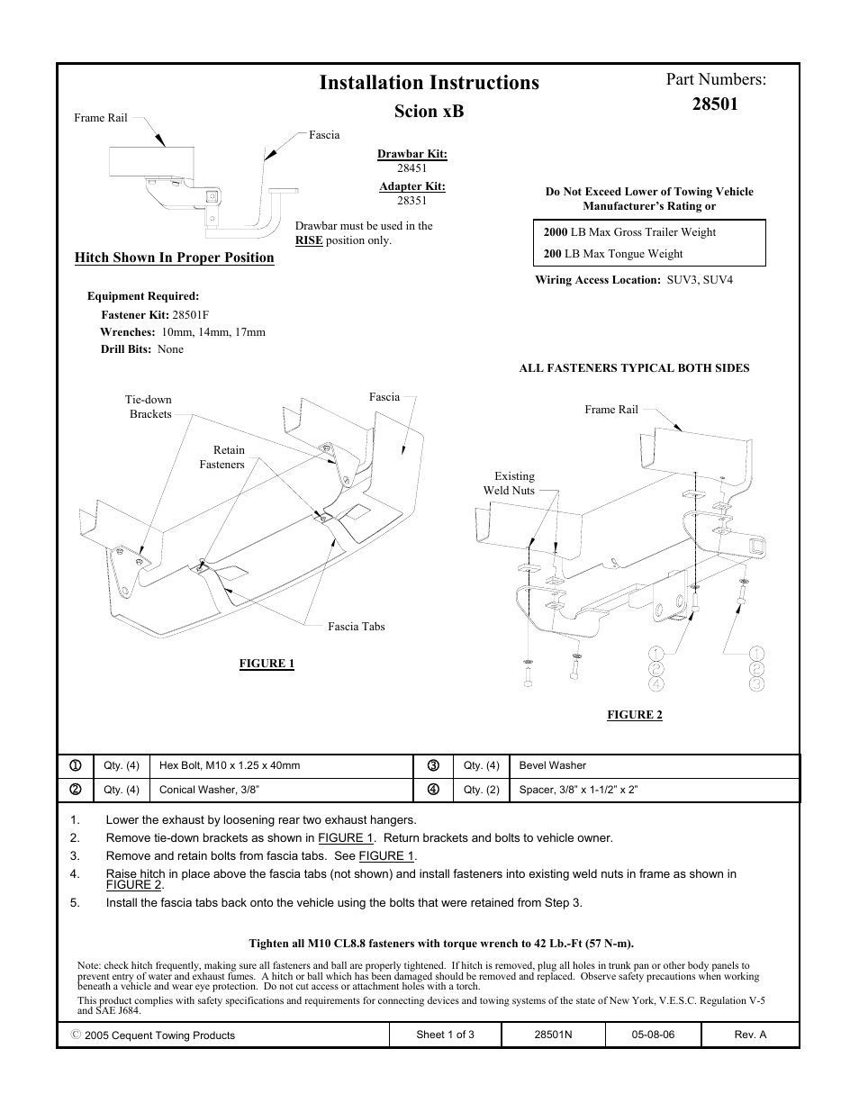 Draw-Tite 28501 INVISI-HITCH User Manual | 3 pages