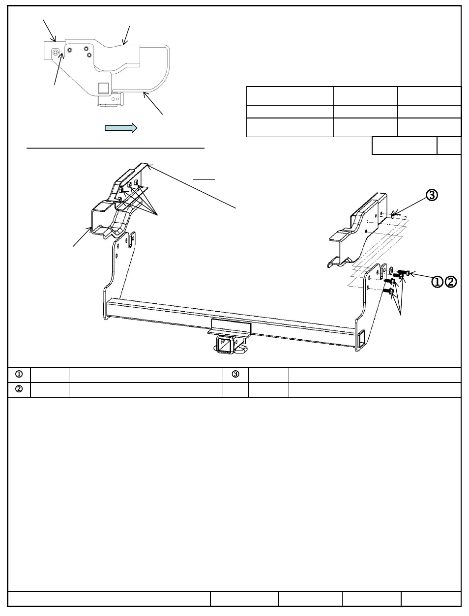 Instrucciones de instalación, Chevy s10, Números de partes | Draw-Tite 75810 MAX-FRAME RECEIVER User Manual | Page 3 / 3