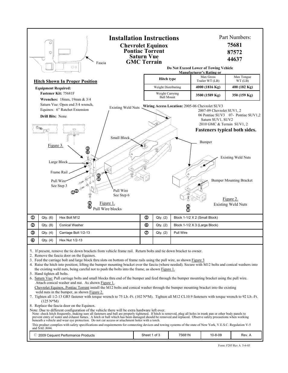 Draw-Tite 75681 MAX-FRAME RECEIVER User Manual | 3 pages