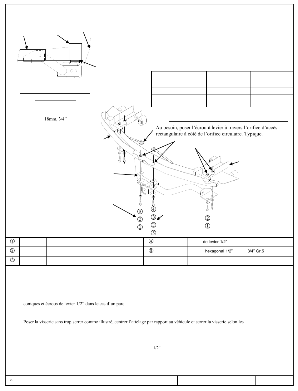 Instrucciones de instalación, L k j, M l k n | Números de partes, No se muestra el escape | Draw-Tite 75528 MAX-FRAME RECEIVER User Manual | Page 3 / 3