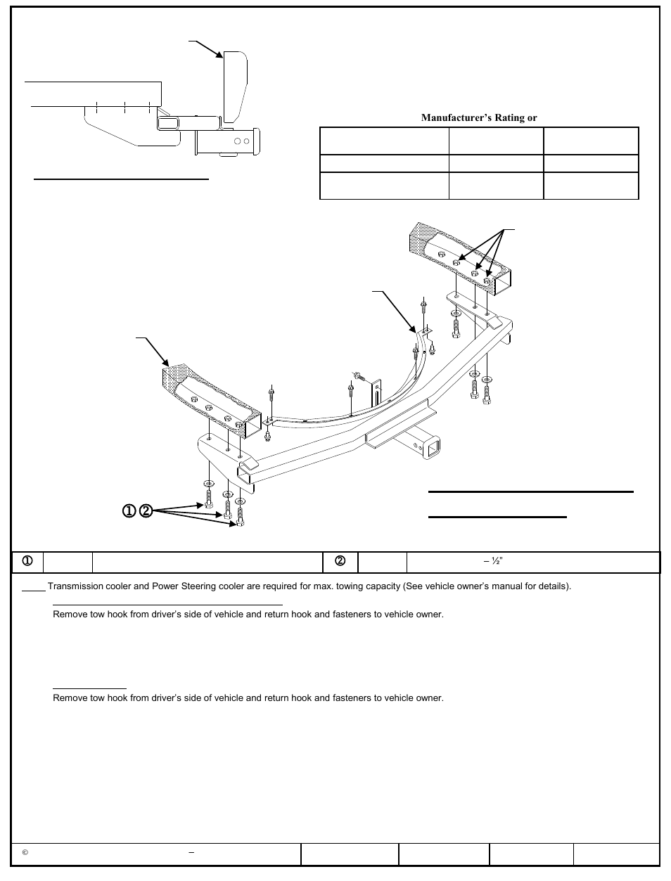 Draw-Tite 75599 MAX-FRAME RECEIVER User Manual | 3 pages