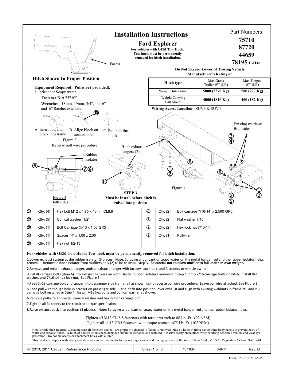Draw-Tite 75710 MAX-FRAME RECEIVER User Manual | 3 pages