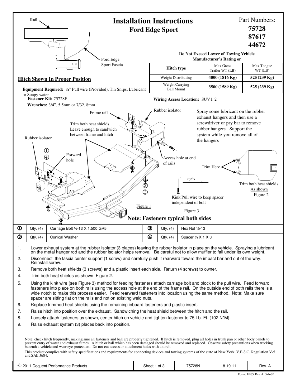 Draw-Tite 75728 MAX-FRAME RECEIVER User Manual | 3 pages