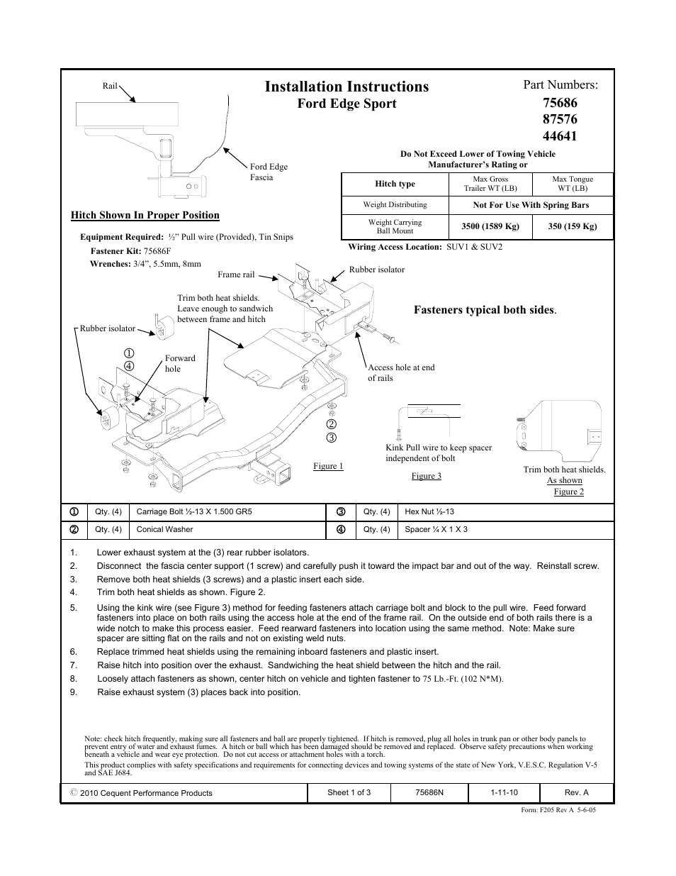 Draw-Tite 75686 MAX-FRAME RECEIVER User Manual | 3 pages