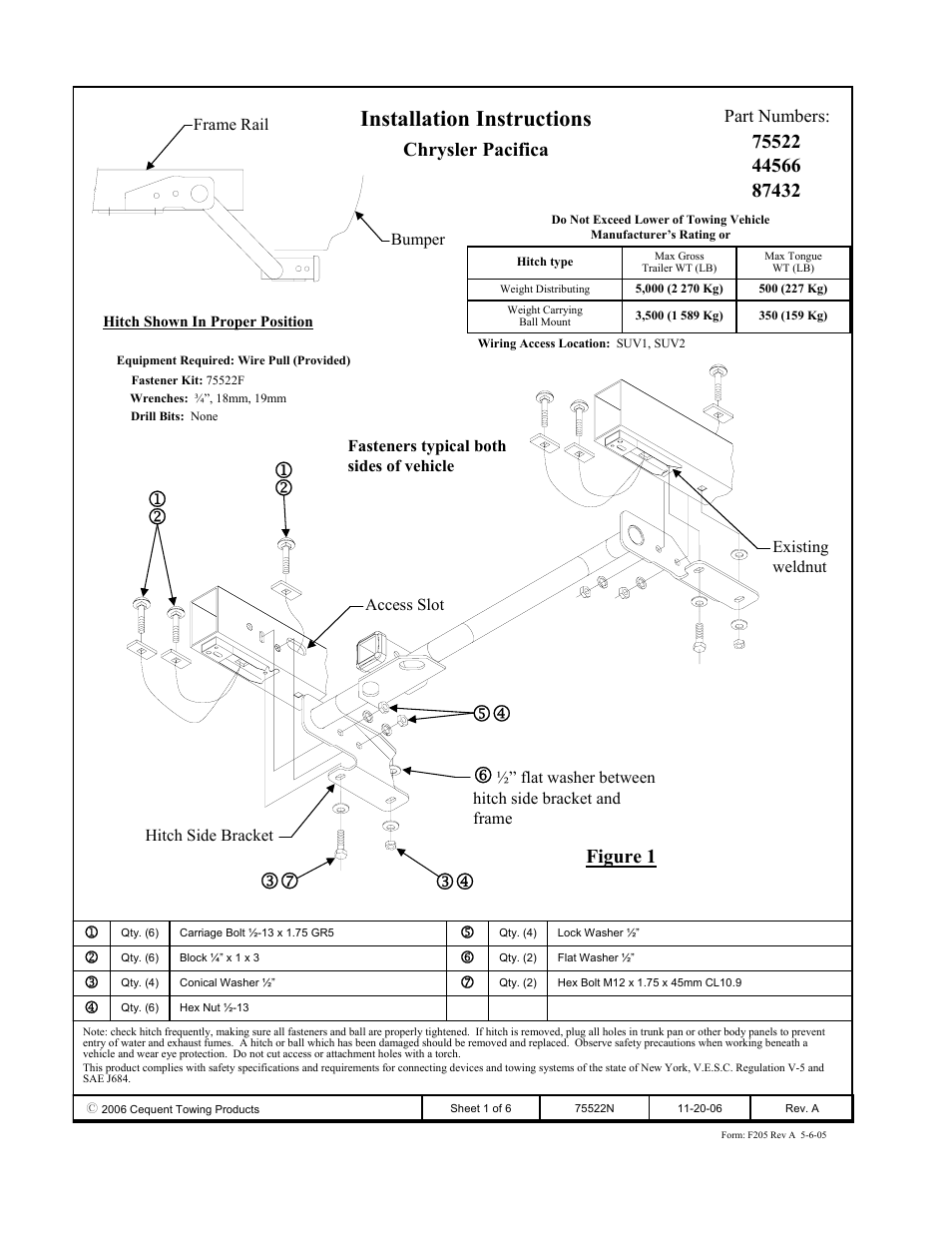 Draw-Tite 75522 MAX-FRAME RECEIVER User Manual | 6 pages