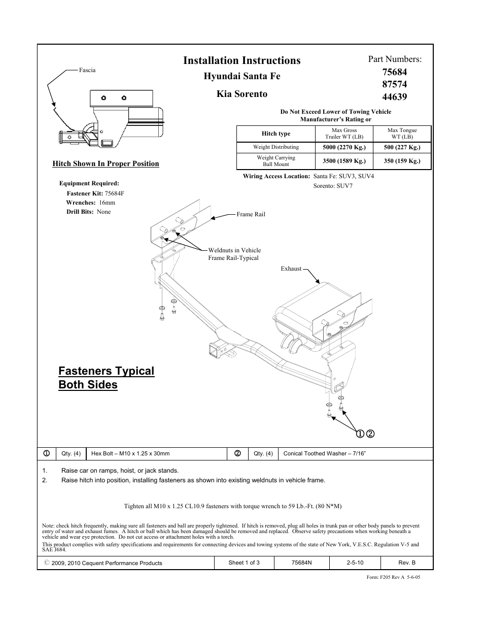 Draw-Tite 75684 MAX-FRAME RECEIVER User Manual | 3 pages