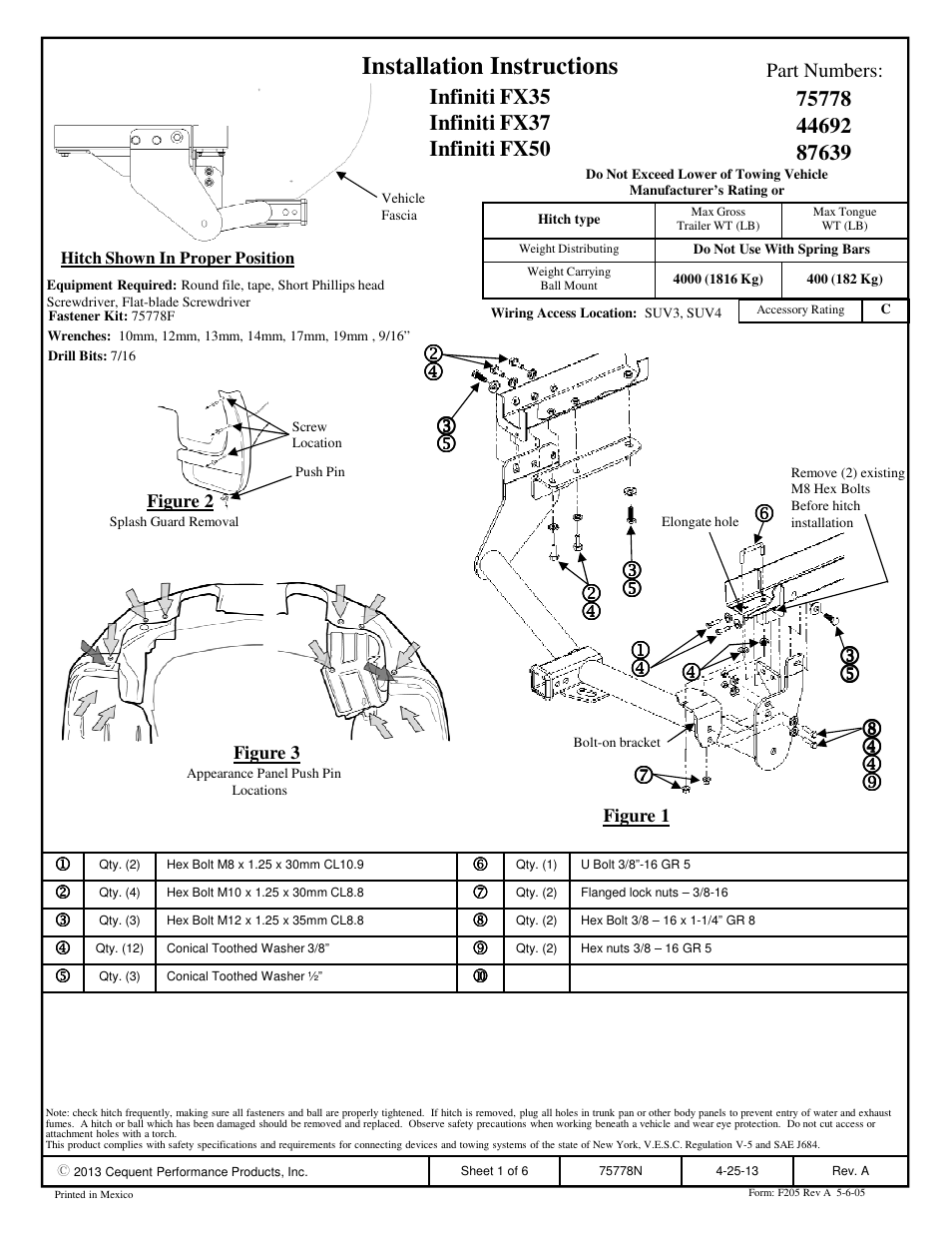 Draw-Tite 75778 MAX-FRAME RECEIVER User Manual | 6 pages