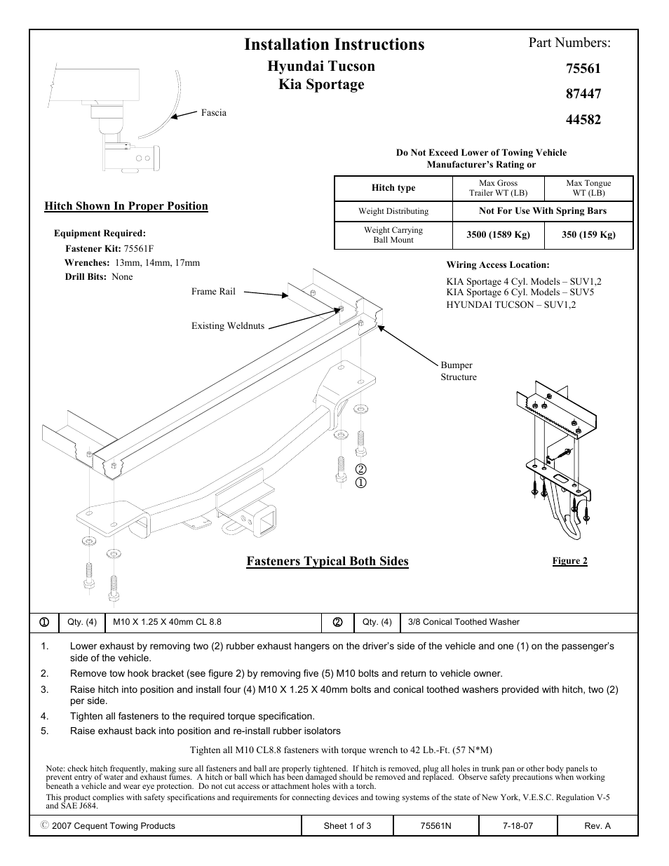 Draw-Tite 75561 MAX-FRAME RECEIVER User Manual | 3 pages