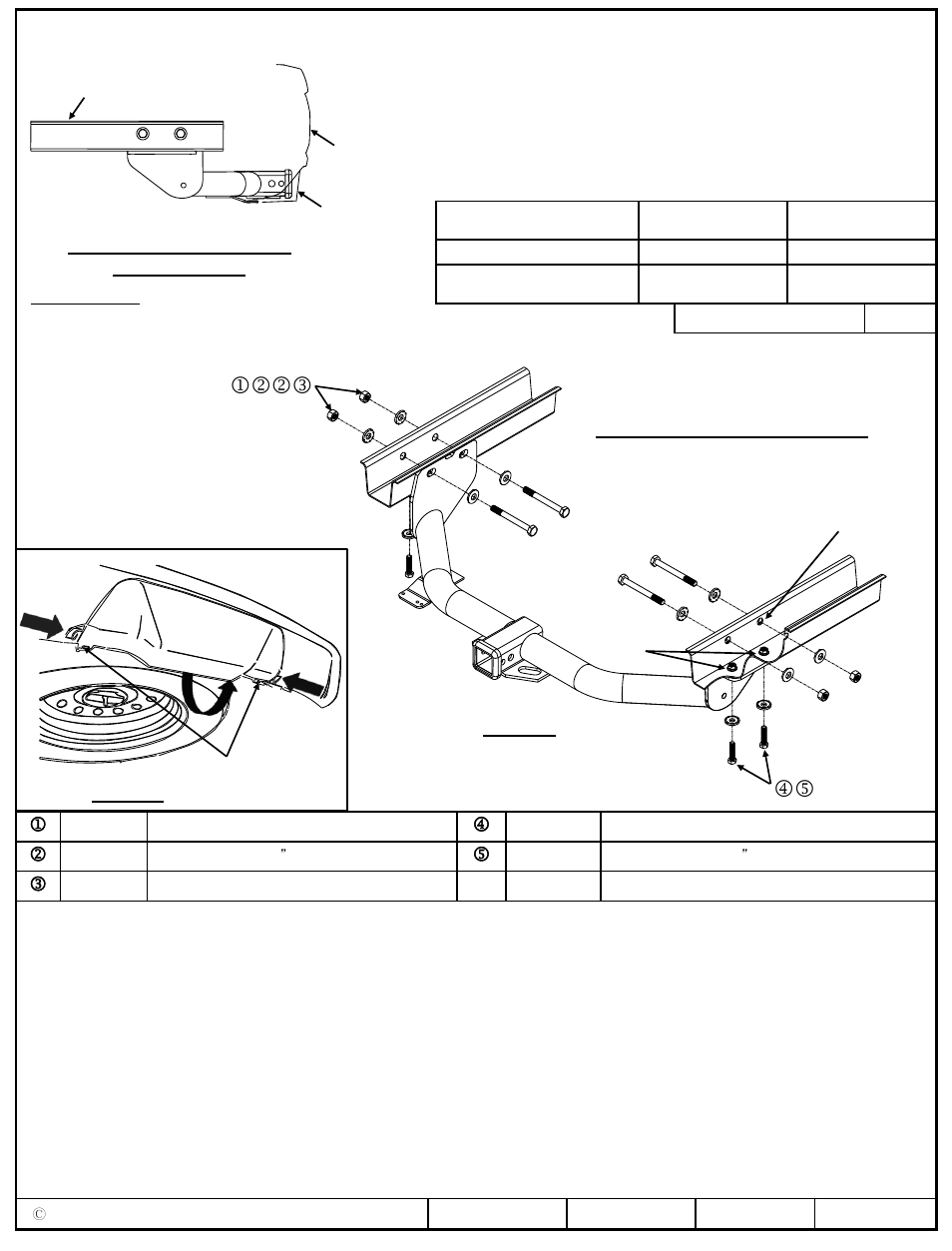 Instrucciones de instalación, Jkkl mn, Números de partes | Tornillos iguales en ambos lados, Figura 1, Figura 2 | Draw-Tite 75776 MAX-FRAME RECEIVER User Manual | Page 3 / 3