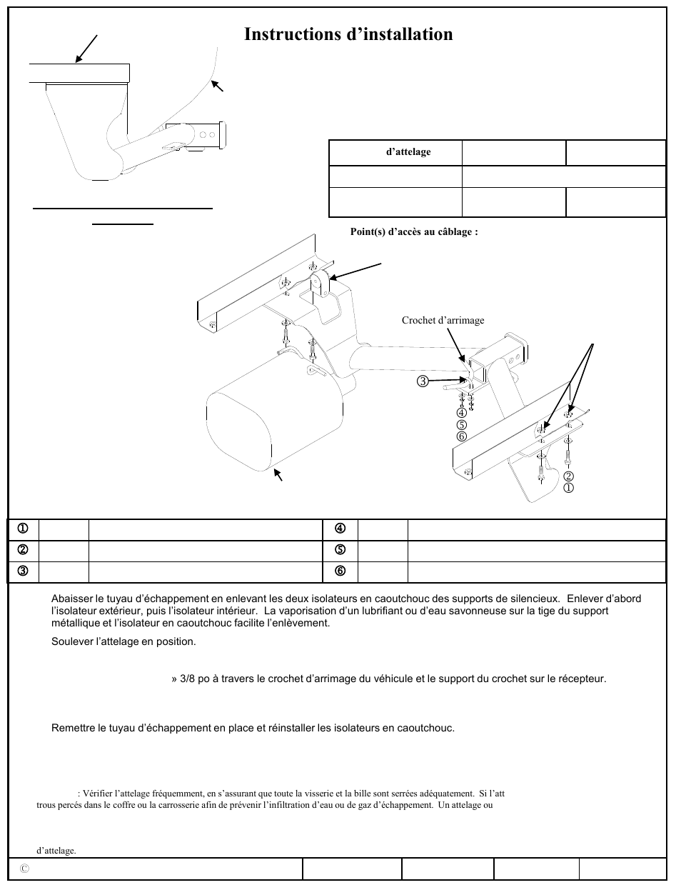 Instructions d’installation, Honda cr-v, Numéros de pièces | Remarque : visserie similaire des deux côtés, Mn o | Draw-Tite 75547 MAX-FRAME RECEIVER User Manual | Page 2 / 3