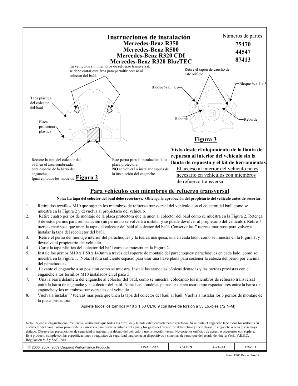 Instrucciones de instalación, Figura 2, Figura 3 | Draw-Tite 75470 MAX-FRAME RECEIVER User Manual | Page 8 / 9