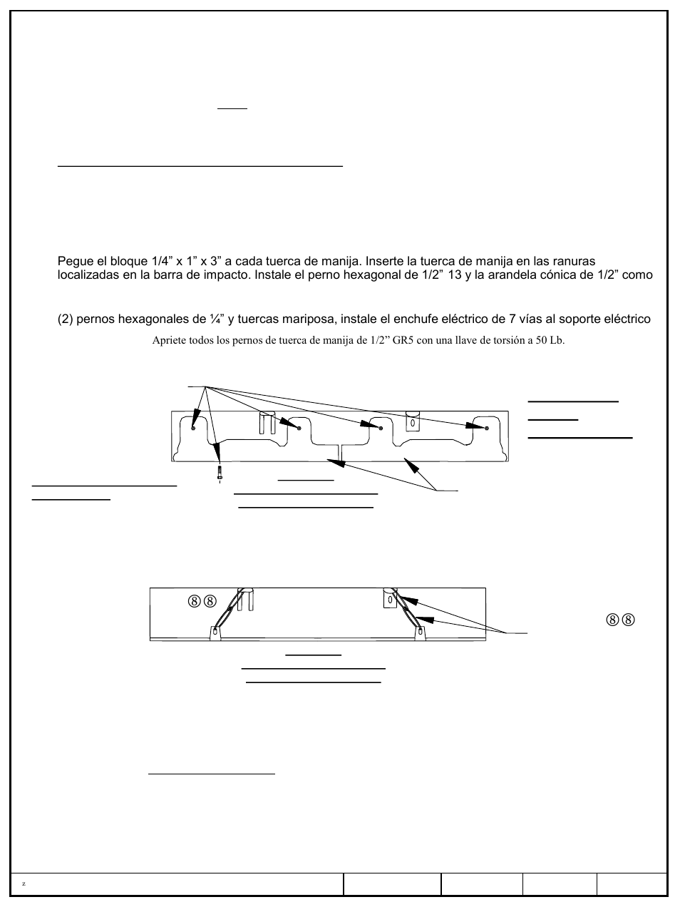 Instrucciones de instalación, Lexus gx470 toyota 4runner, Números de partes | Vehículos lexus únicamente | Draw-Tite 75155 MAX-FRAME RECEIVER User Manual | Page 6 / 6